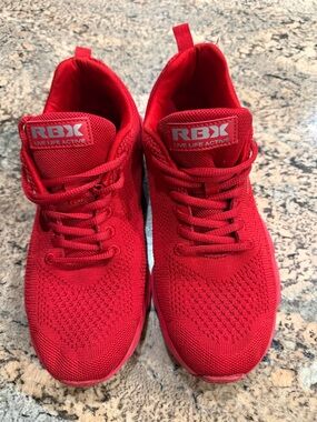 RBX Red Knit Slip-On Athletic Sneakers